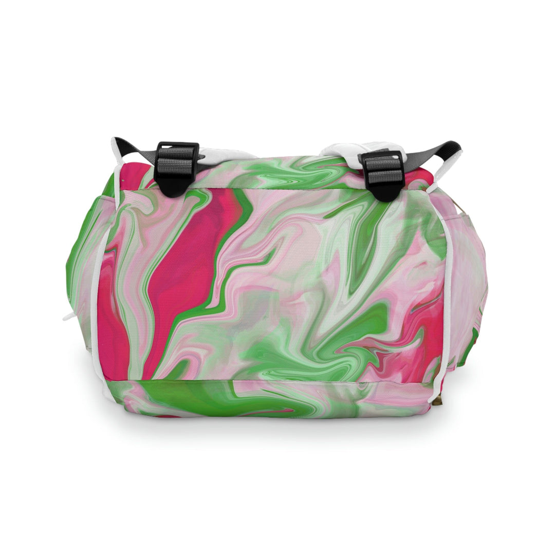 PNK Pink & Green Watercolor Multifunctional Diaper Backpack