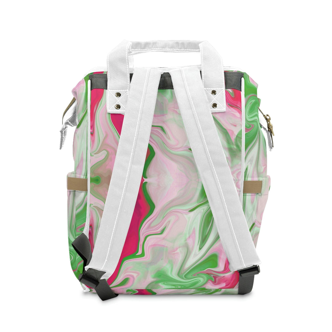 PNK Pink & Green Watercolor Multifunctional Diaper Backpack