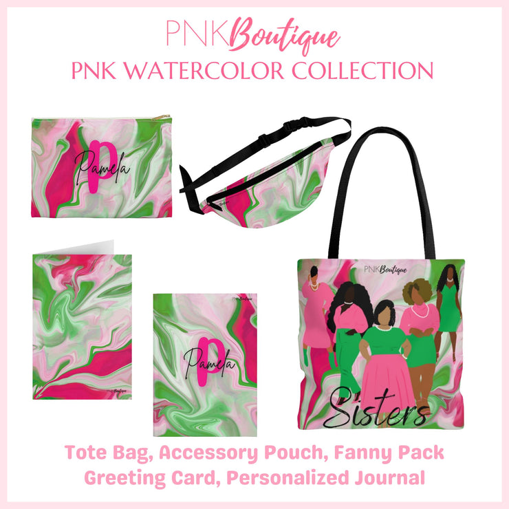 PNK Pink & Green Watercolor Multifunctional Diaper Backpack