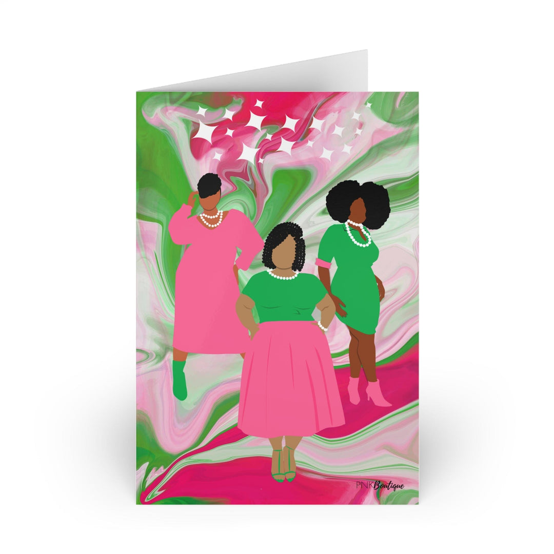 PNK Watercolor Pink & Green Greeting Cards (10-pcs)