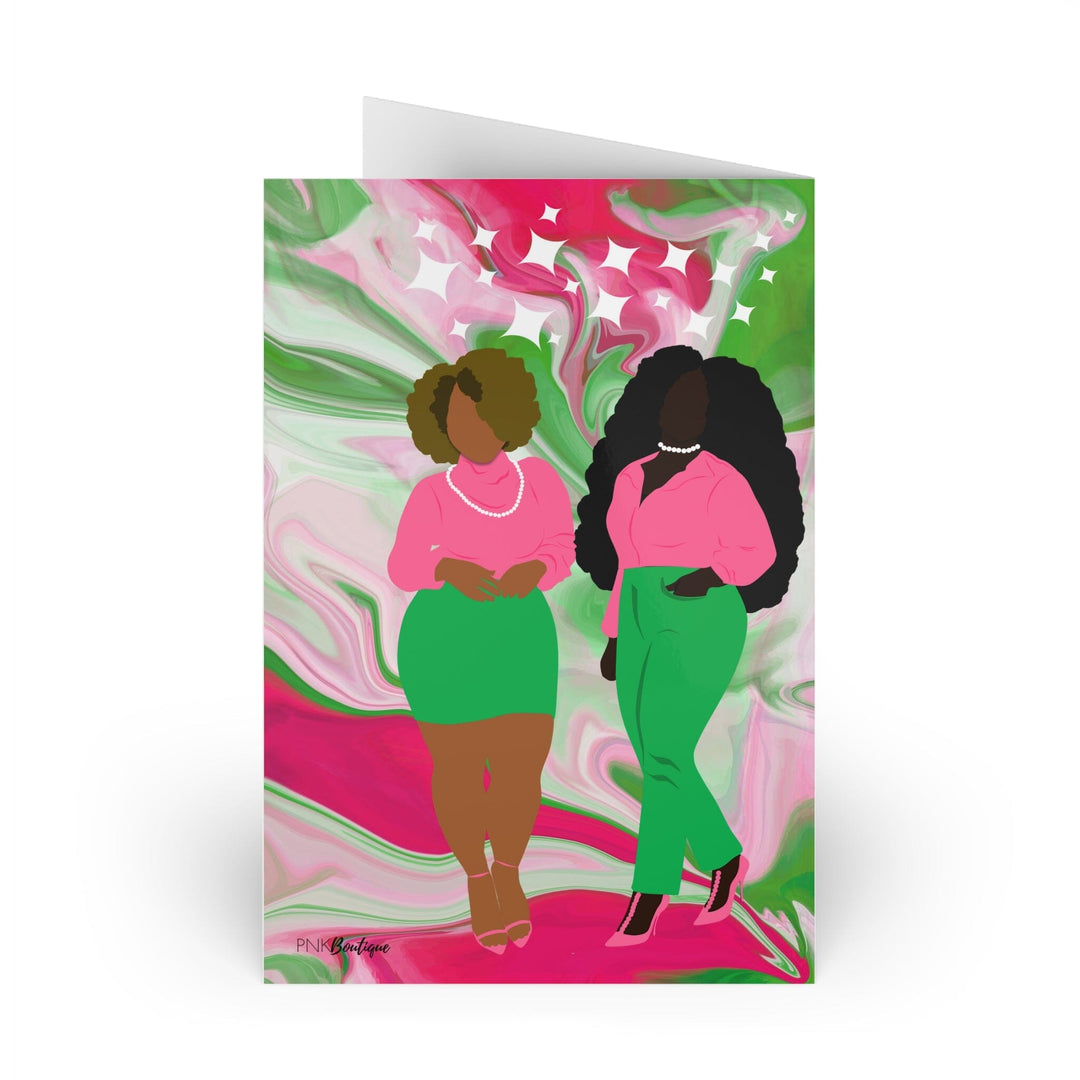 PNK Pink & Green Watercolor Greeting Cards (10-pcs)