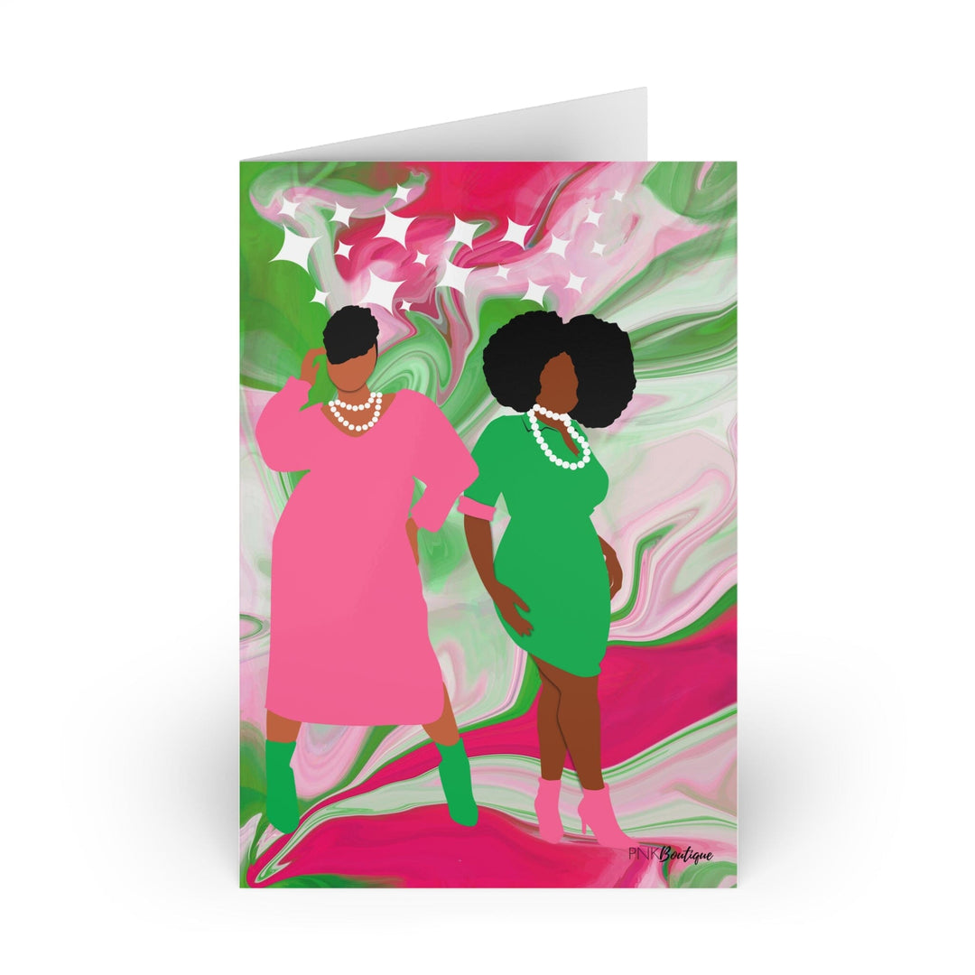 PNK Pink & Green Watercolor Greeting Cards (10-pcs)