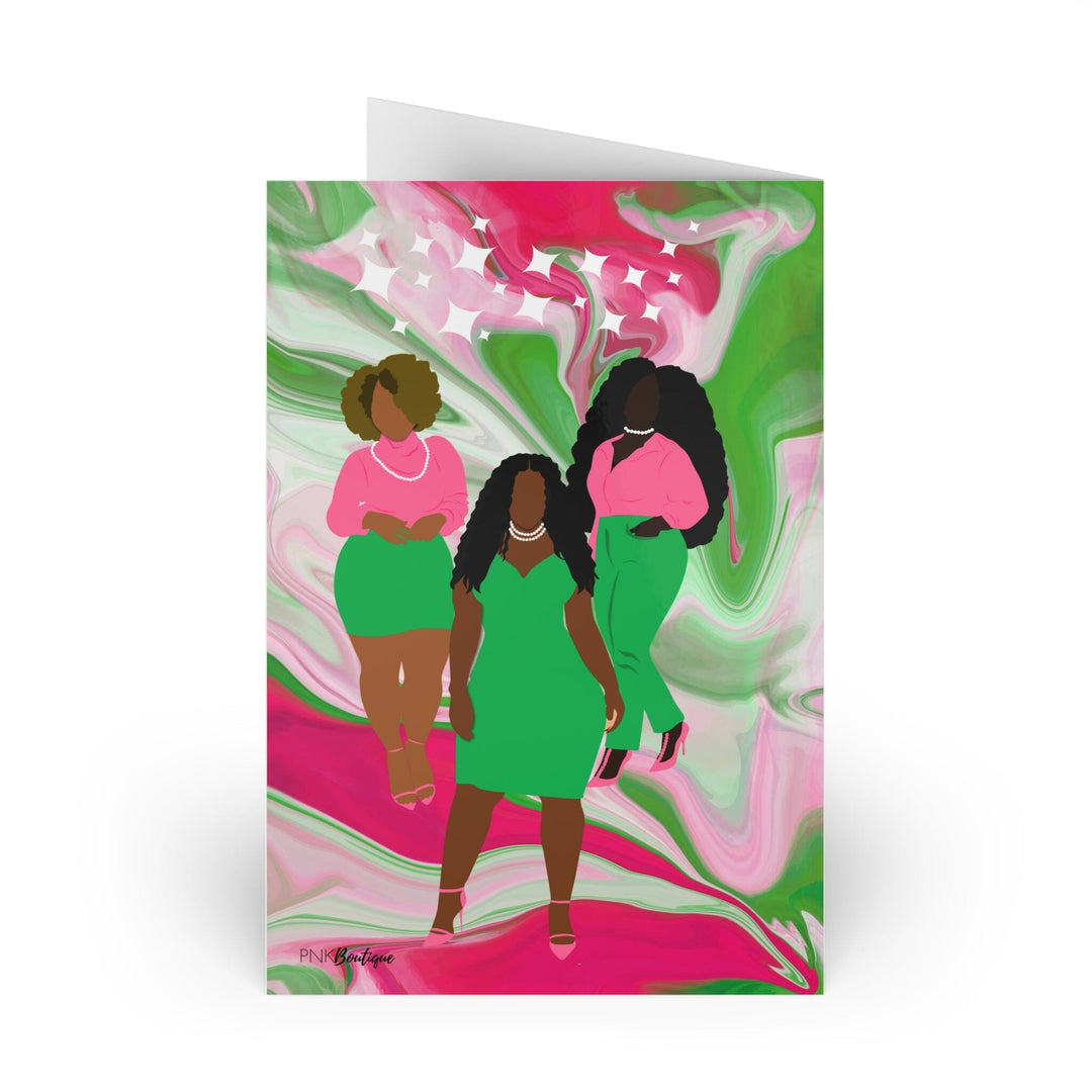 PNK Watercolor Pink & Green Greeting Cards (10-pcs)