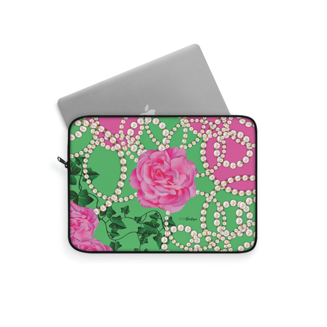 PNK Signature Pink and Green Laptop Sleeve