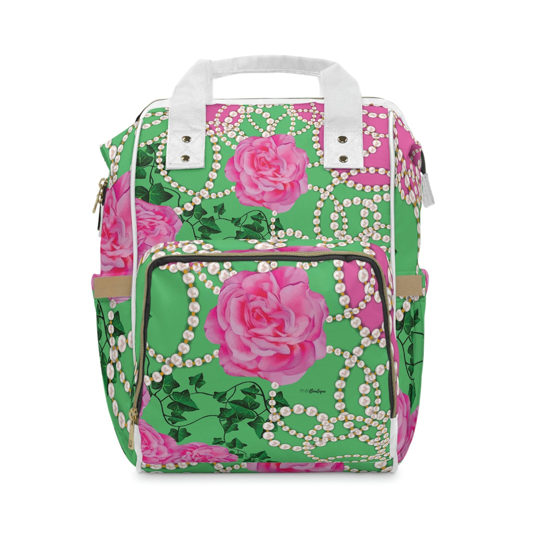 PNK Signature Pink & Green Multifunctional Diaper Backpack