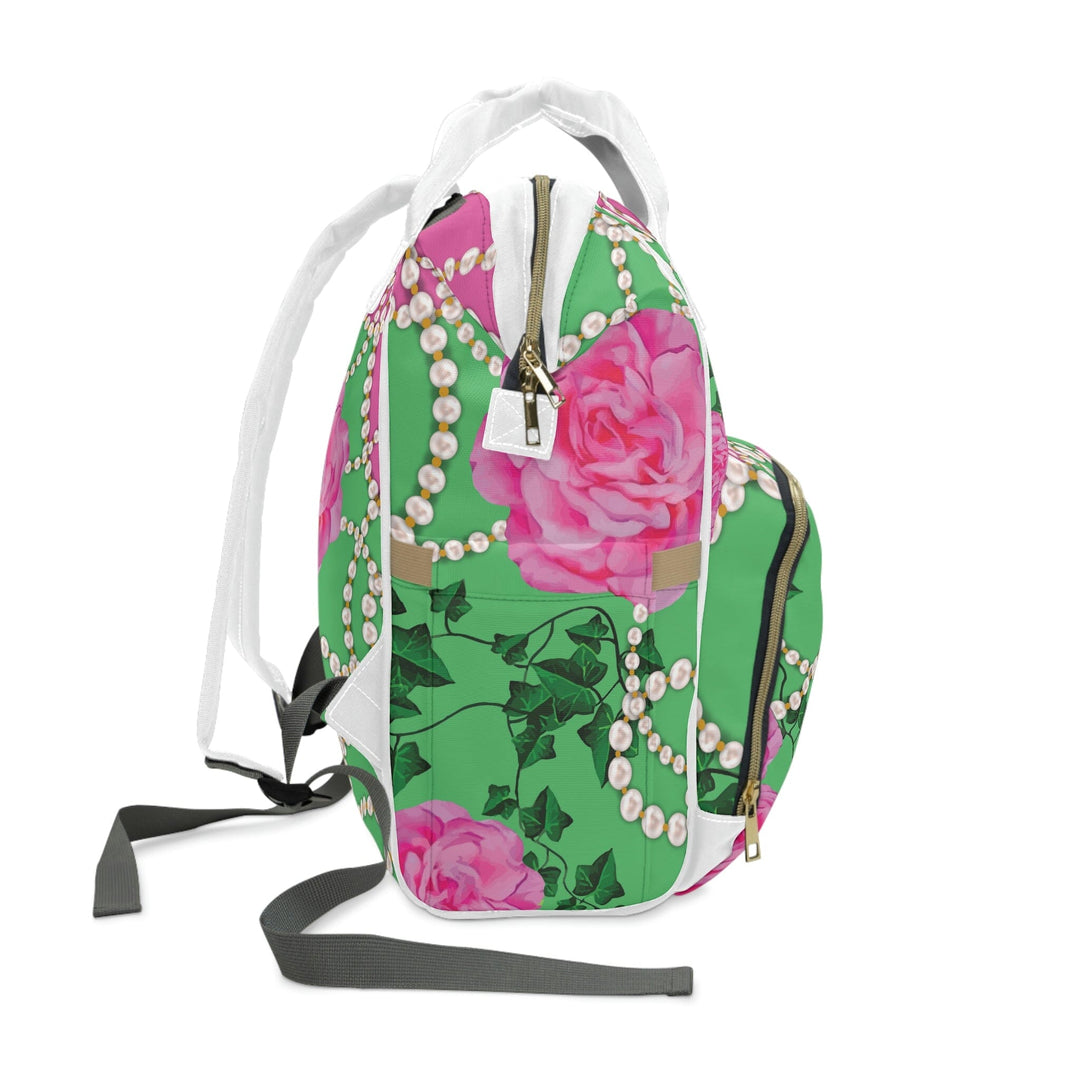 PNK Signature Pink & Green Multifunctional Diaper Backpack