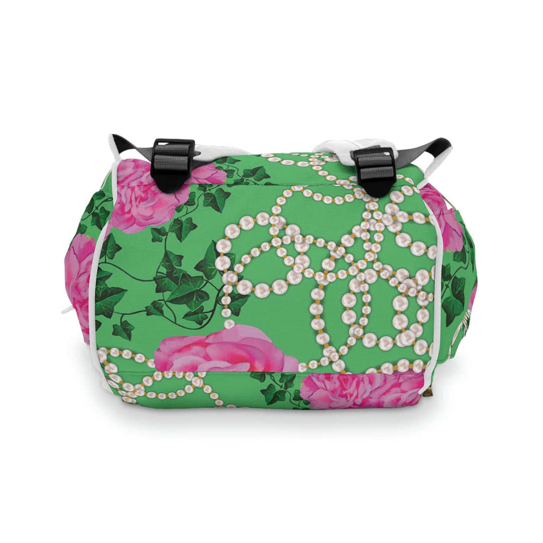 PNK Signature Pink & Green Multifunctional Diaper Backpack