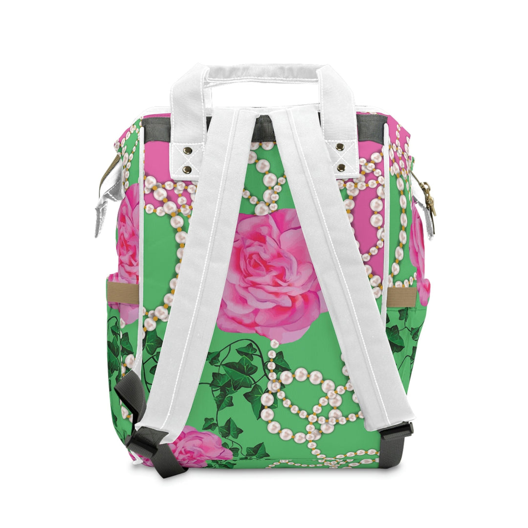 PNK Signature Pink & Green Multifunctional Diaper Backpack