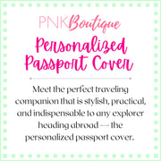 PNK Signature Pink & Green Personalized Passport Cover