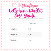 PNK Signature Pink & Green Cell Phone Wallet