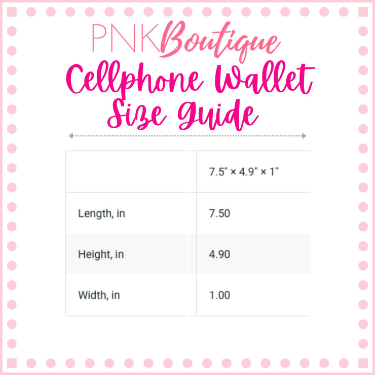 PNK Signature Pink & Green Cell Phone Wallet