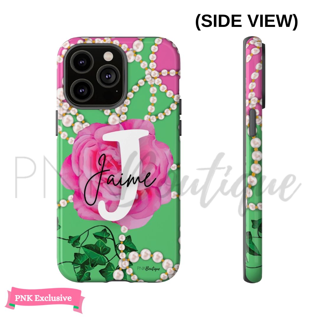 PNK Signature Pink & Green Personalized Phone Case