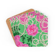 PNK Signature Pink & Green Corkwood Coaster Set