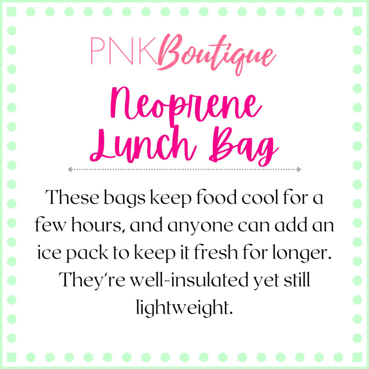 PNK Signature Pink & Green Neoprene Lunch Bag