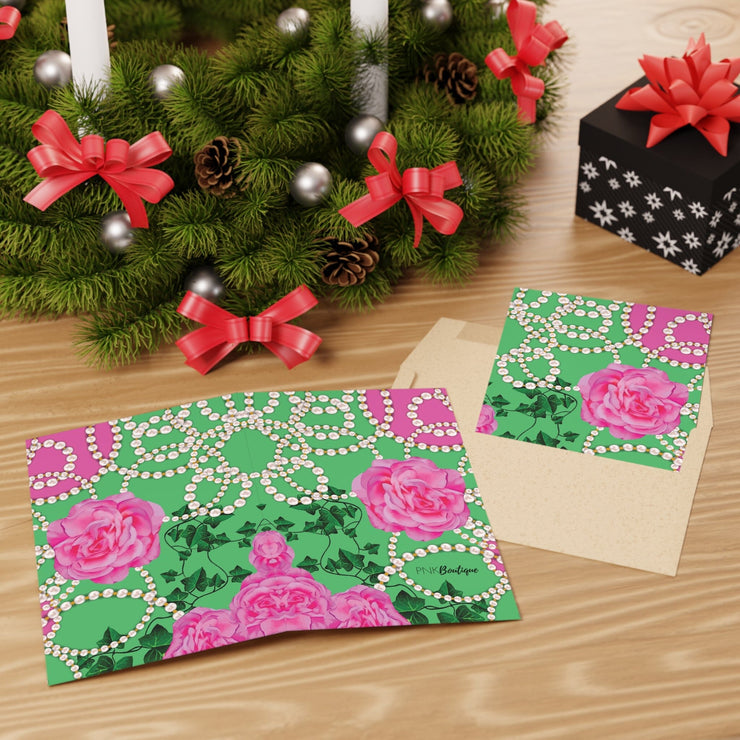 PNK Signature Pink & Green Greeting Cards (10-pcs)