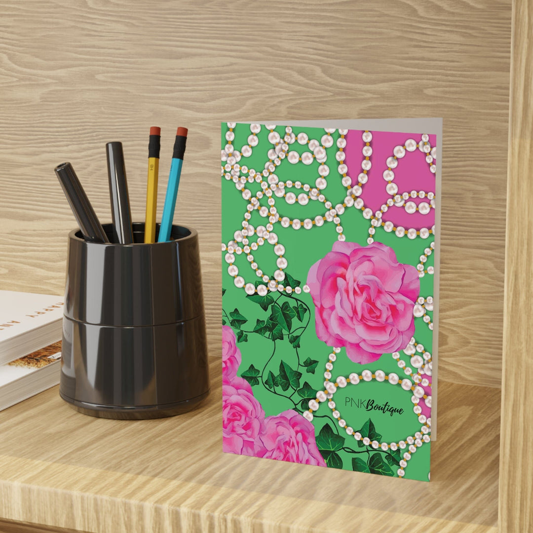 PNK Signature Pink & Green Greeting Cards (10-pcs)