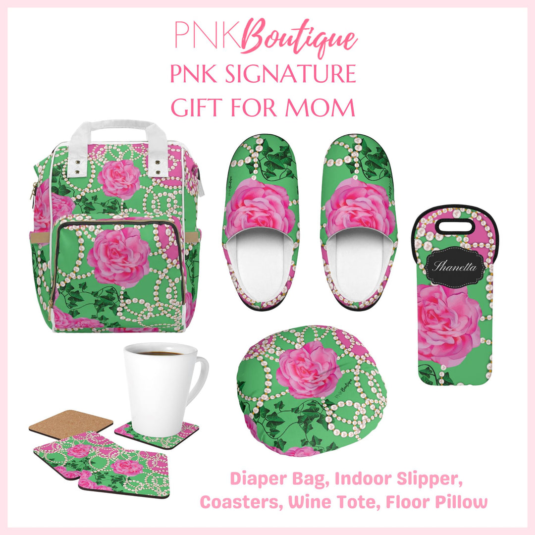 PNK Signature Pink & Green Women's Indoor Slippers