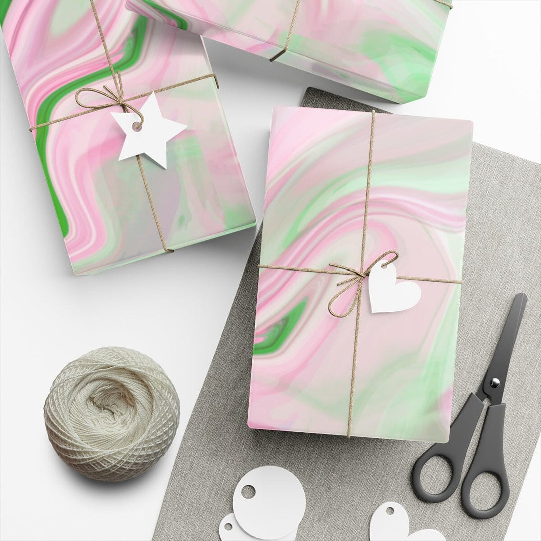 PNK Pink & Green Watercolor  Gift Wrap Papers