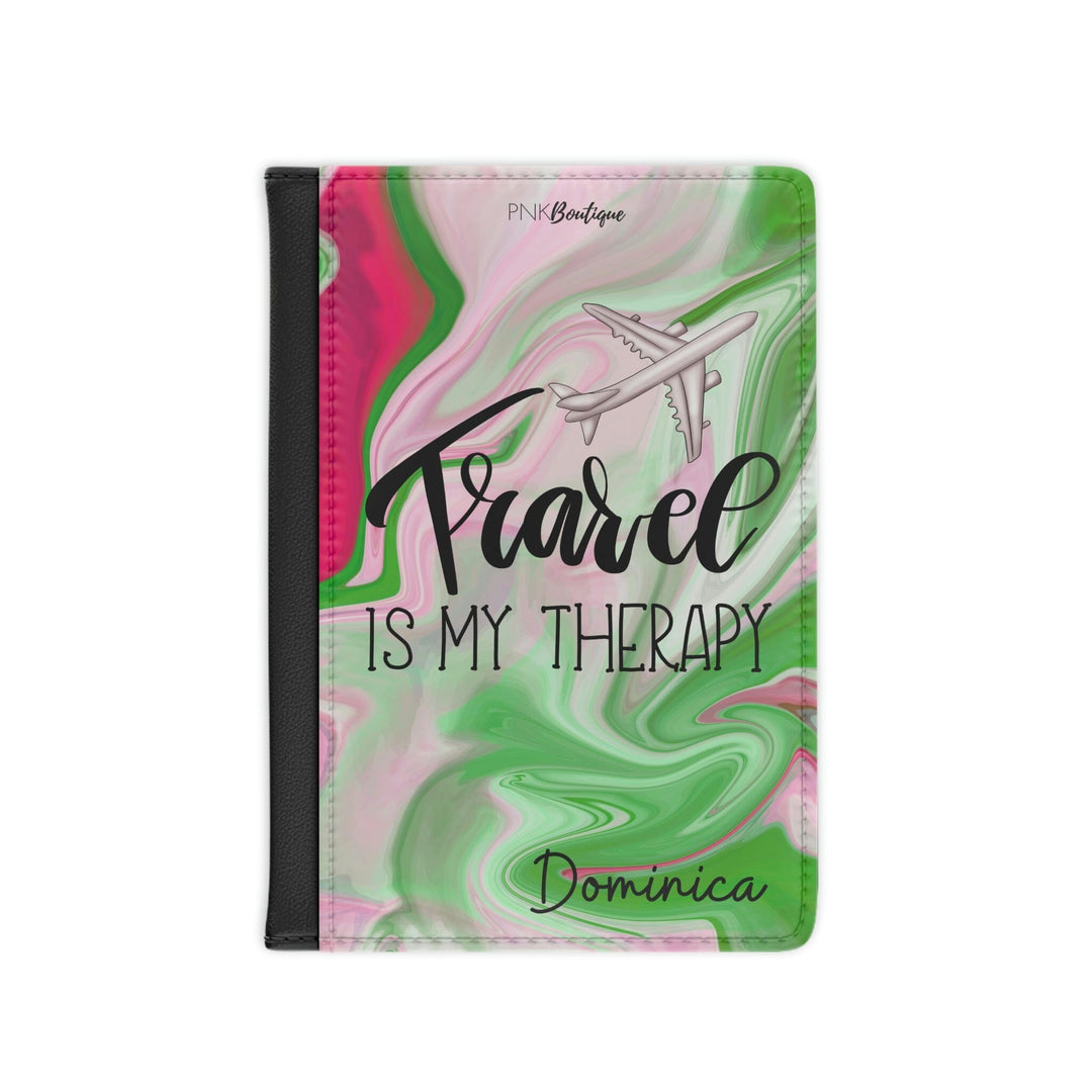 PNK Pink & Green Watercolor Personalized Passport Cover