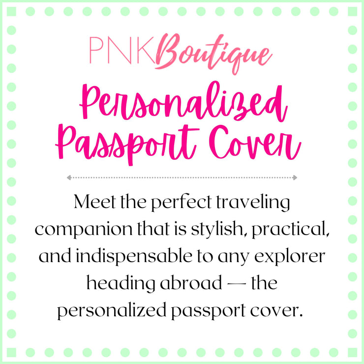 PNK Watercolor Pink & Green Personalized Pretty Traveler Passport Cover