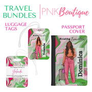 PNK Watercolor Pink & Green Personalized Pretty Traveler Passport Cover