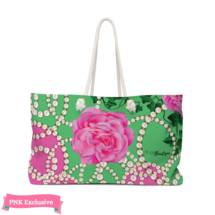 PNK Signature Pink & Green Weekender Bag