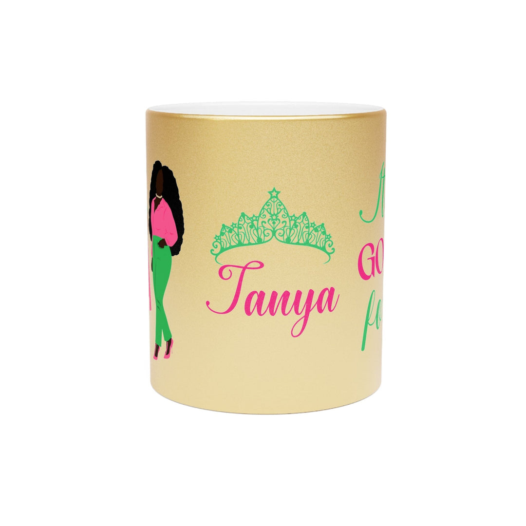 PNK Sisterhood Personalized Golden Metallic Mug