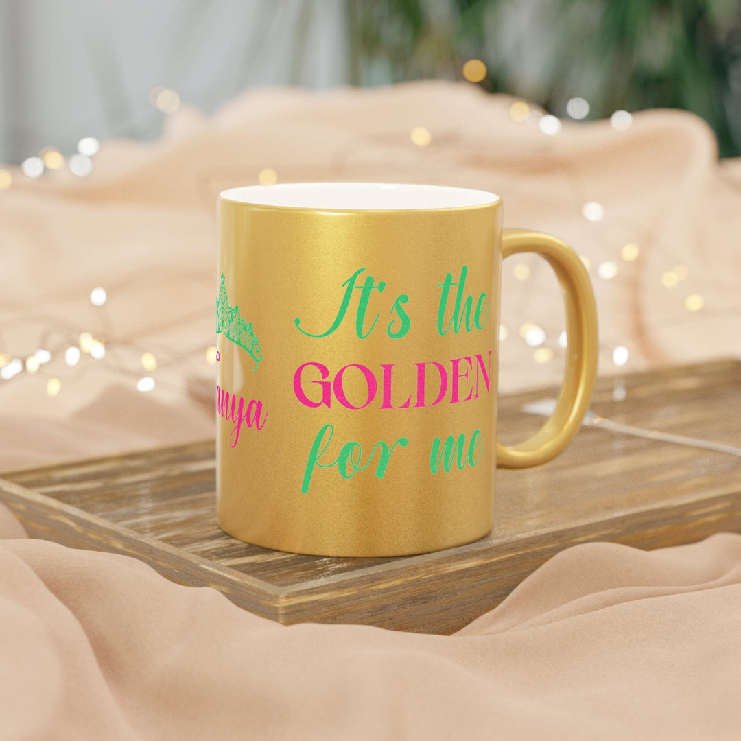 PNK Sisterhood Personalized Golden Metallic Mug