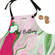 PNK Pink & Green Watercolor Personalized Apron