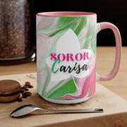 PNK Watercolor Pink & Green Personalized Accent Mug