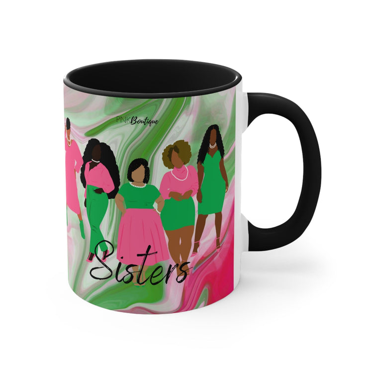 PNK Pink & Green Watercolor Sisterhood Accent Mug