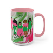 PNK Pink & Green Watercolor Sisterhood Accent Mug