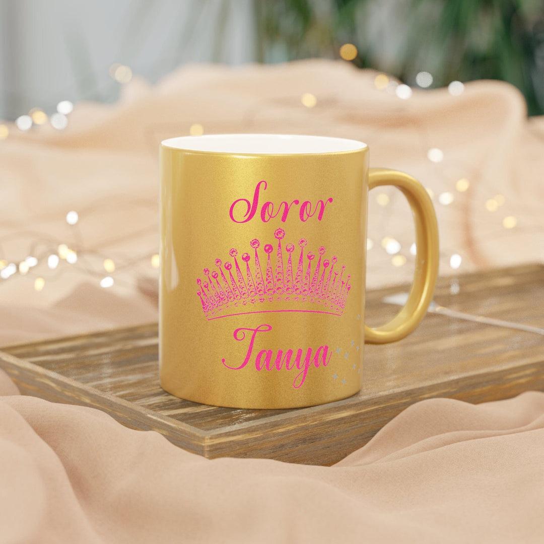 Pretty Girl Personalized Golden Metallic Mug