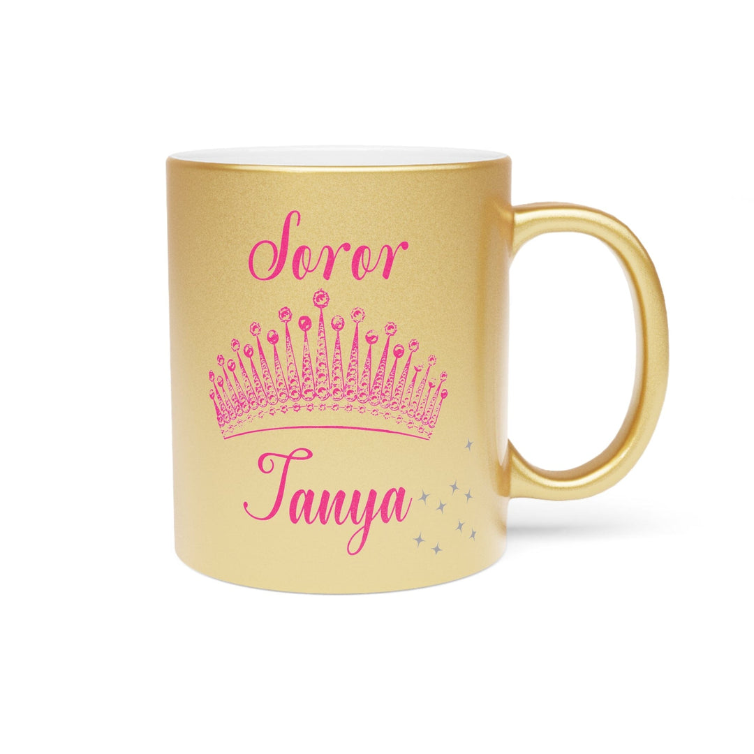 Pretty Girl Personalized Golden Metallic Mug