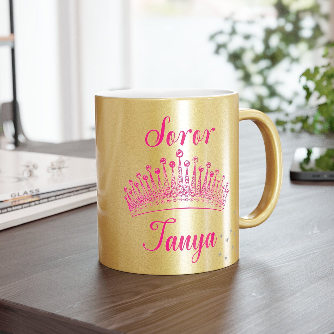 Pretty Girl Personalized Golden Metallic Mug