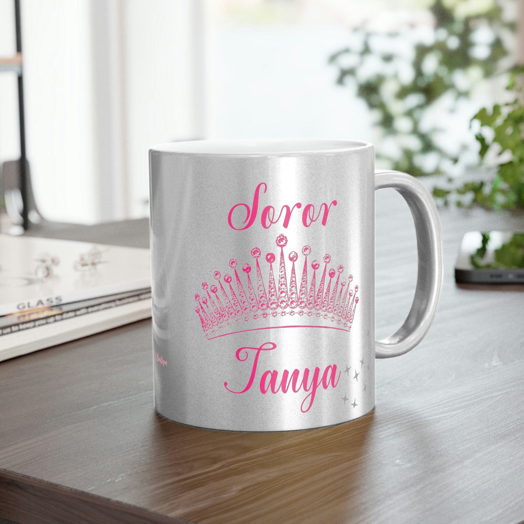 Pretty Girl Personalized Silver Soror Metallic Mug