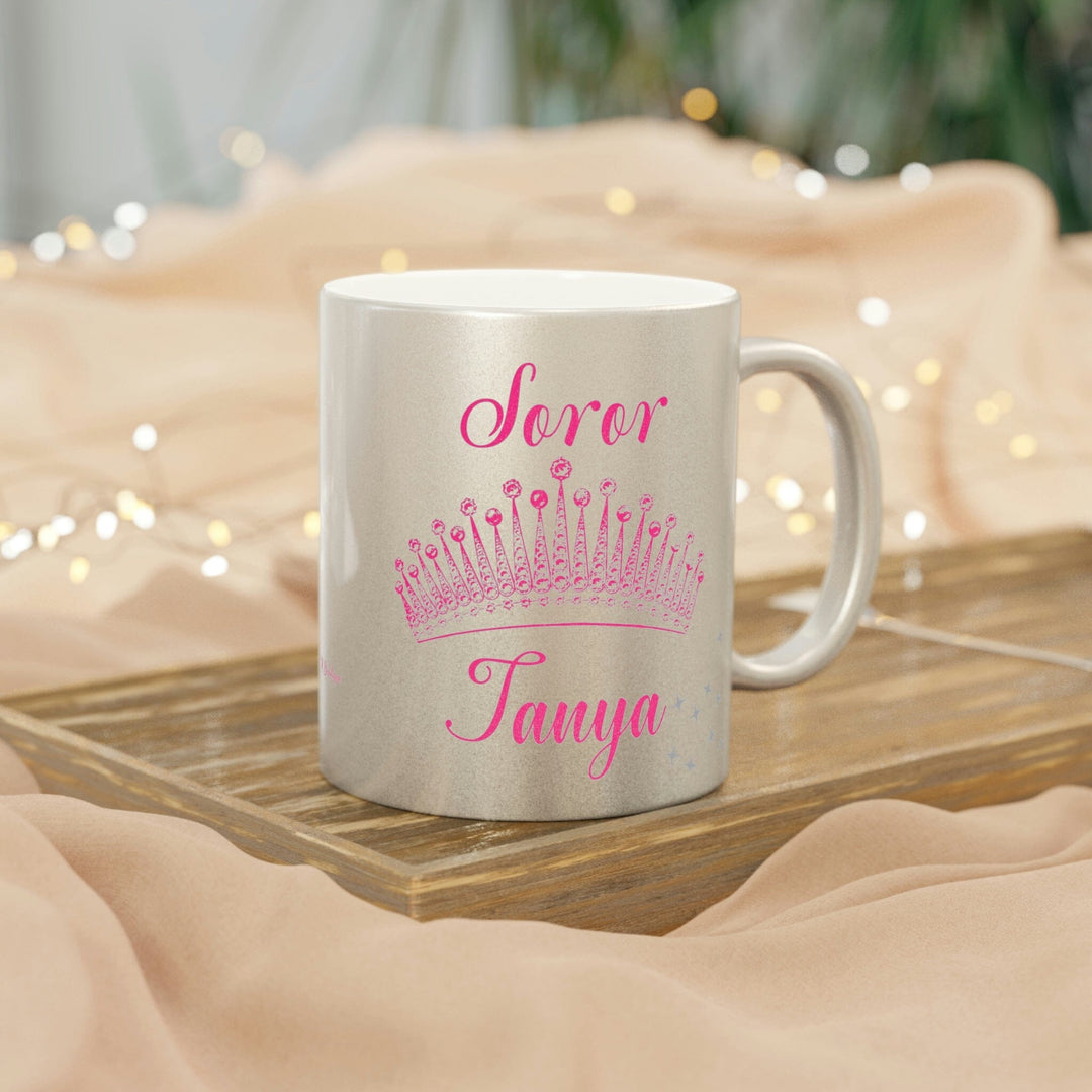 Pretty Girl Personalized Silver Soror Metallic Mug