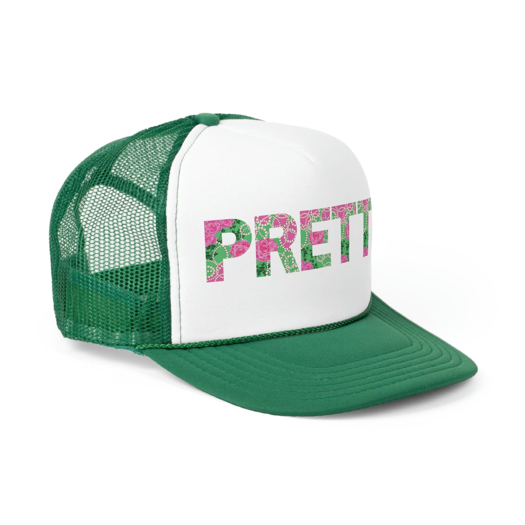 PNK Signature Pink & Green Pretty Trucker Snap Back Cap