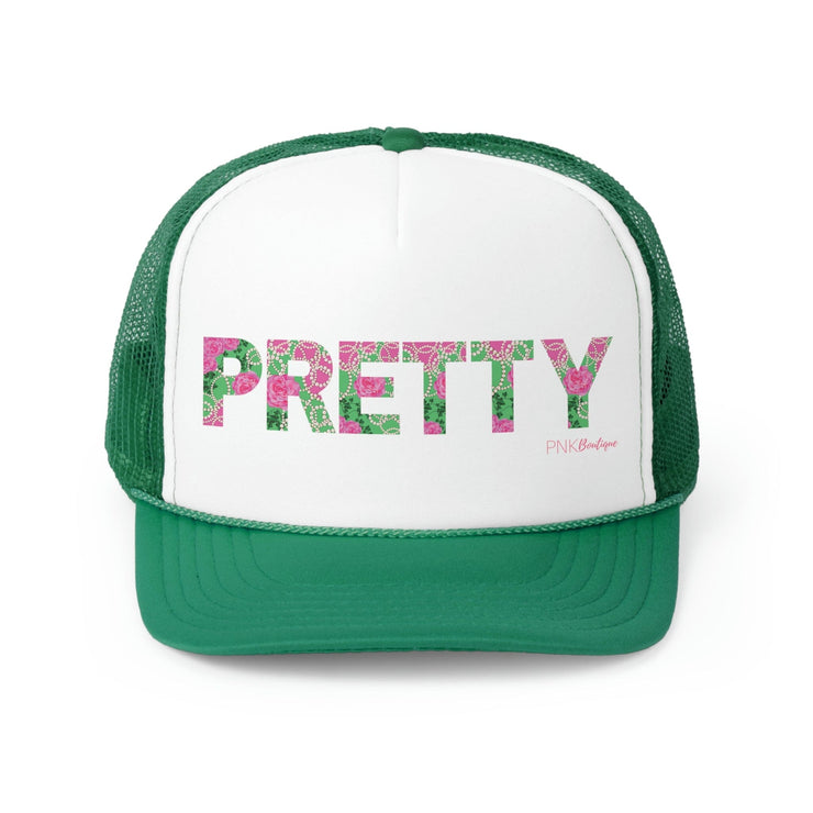 PNK Signature Pink & Green Pretty Trucker Snap Back Cap