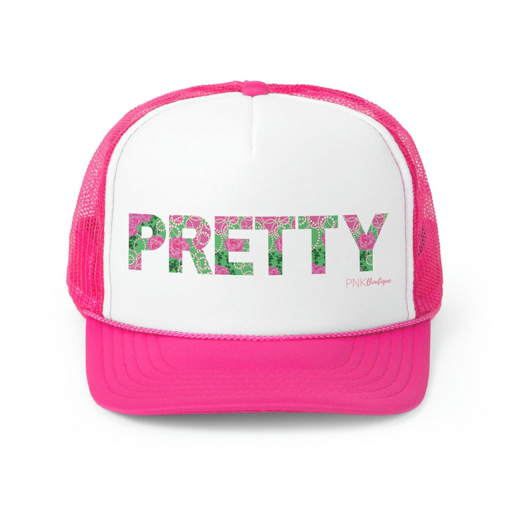 PNK Signature Pink & Green Pretty Trucker Snap Back Cap