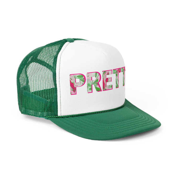 PNK Watercolor Pink & Green Trucker Snap Back Cap