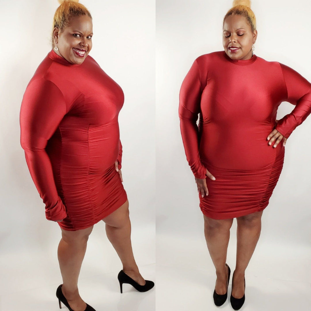 Serving Body Dress (Burgundy) - PNK Boutique