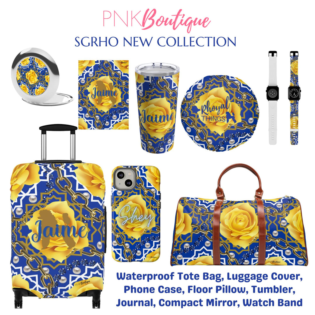 SGRho Blue & Gold Personalized Luggage Cover