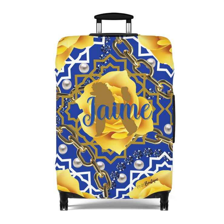 SGRho Blue & Gold Personalized Luggage Cover