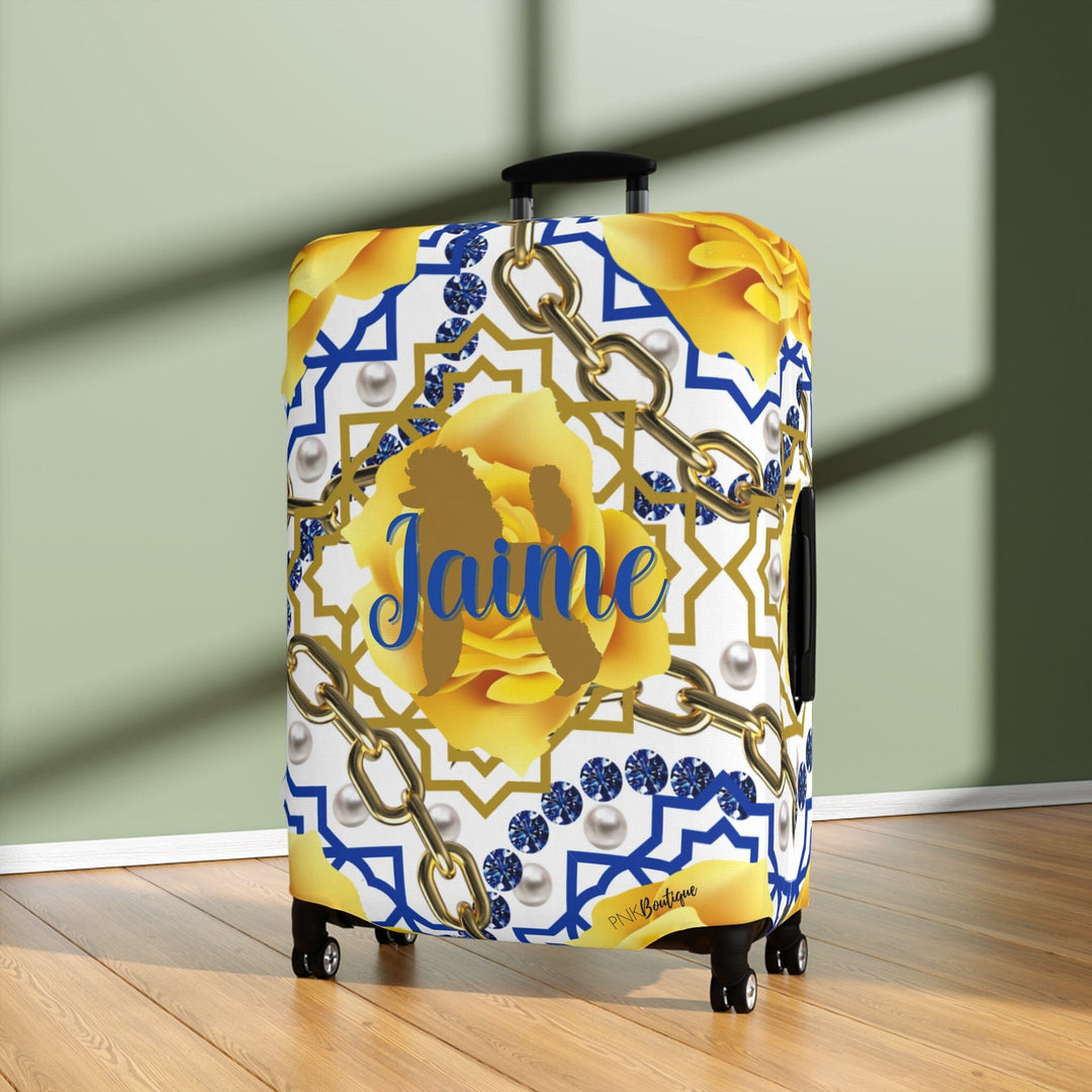 SGRho Blue & Gold Personalized Luggage Cover