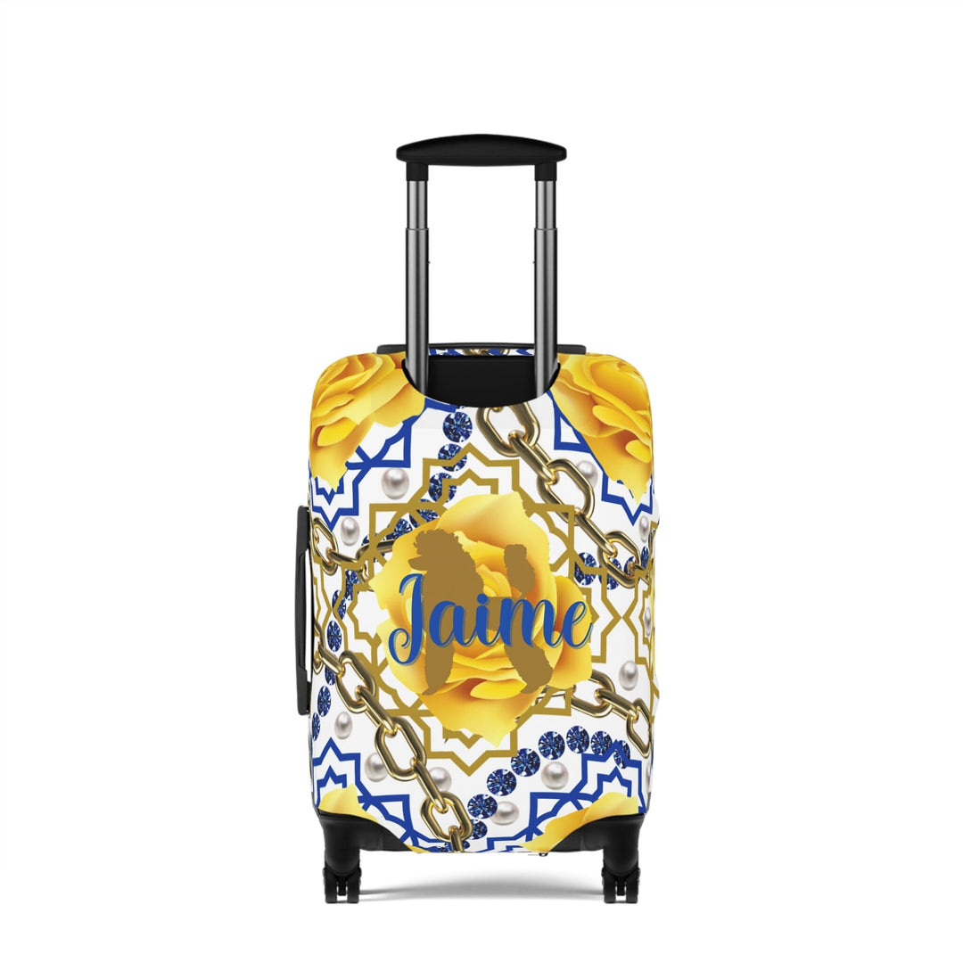 SGRho Blue & Gold Personalized Luggage Cover