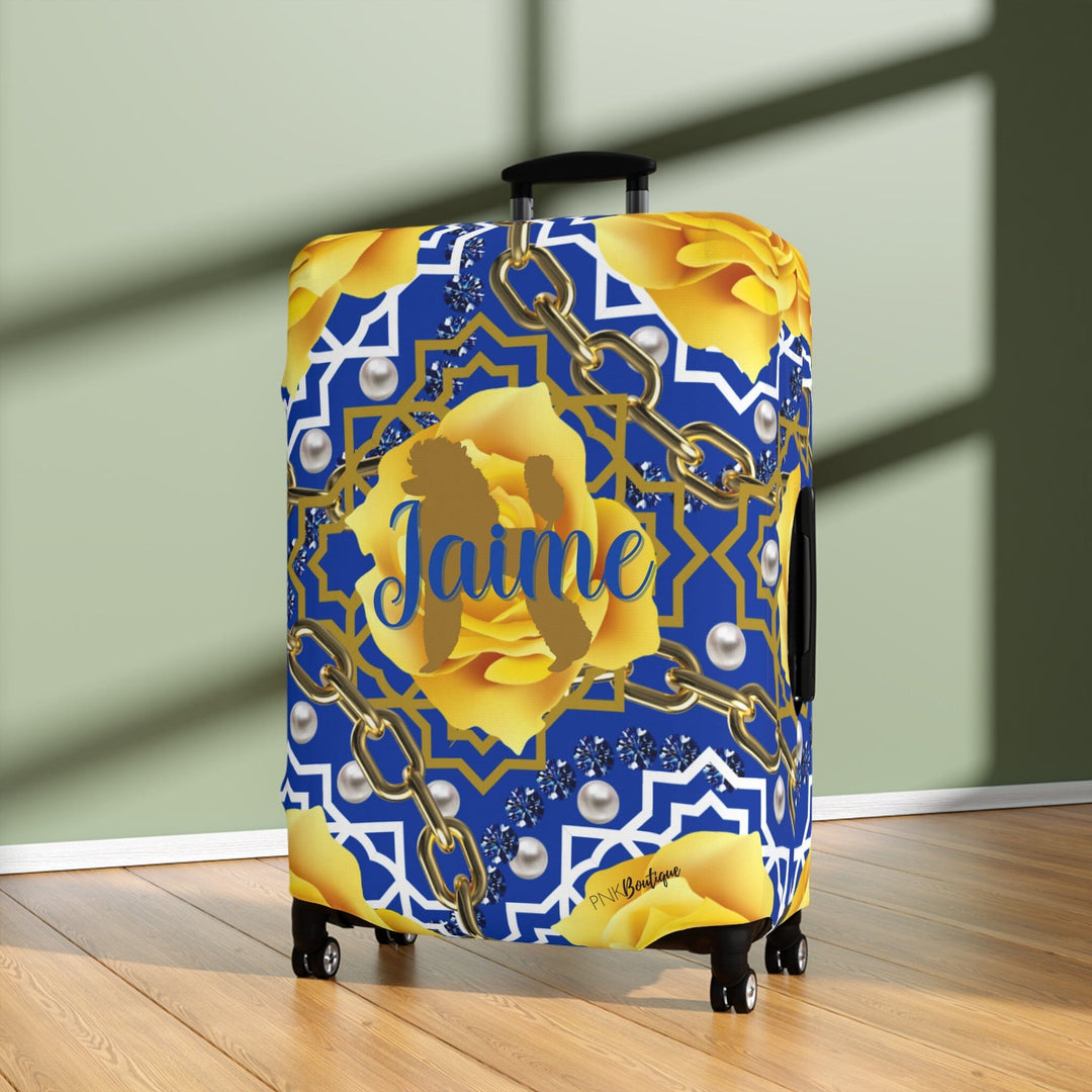 SGRho Blue & Gold Personalized Luggage Cover