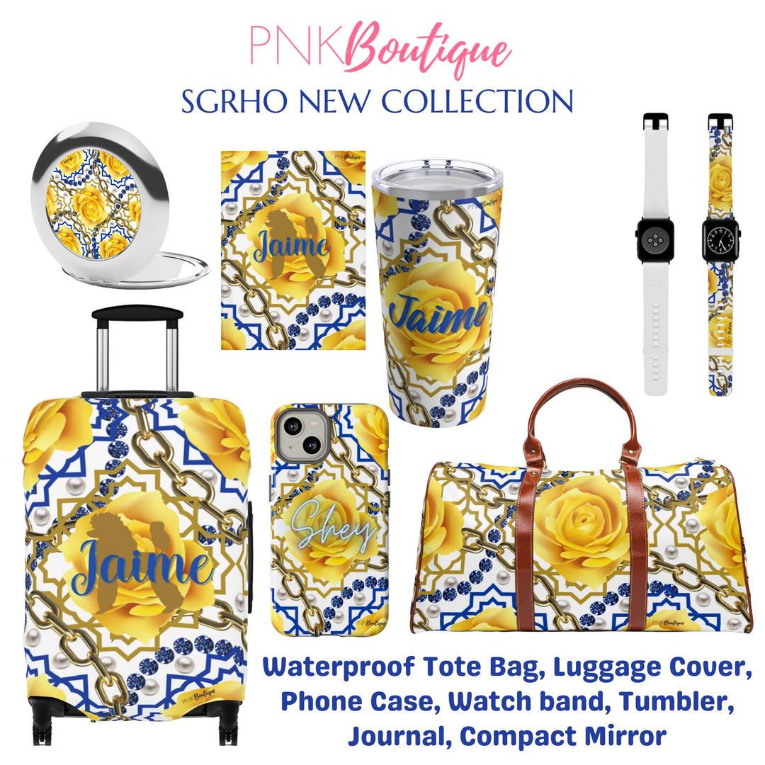 SGRho Blue & Gold Personalized Luggage Cover