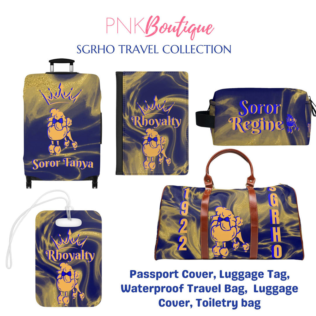 SGRho Blue & Gold Personalized Luggage Cover