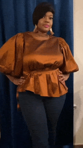 Shimmering Rust Blouse - PNK Boutique